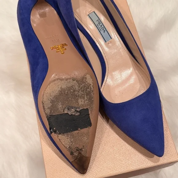 Prada Women's Royal Blue Heels - Picture 2 of 4
